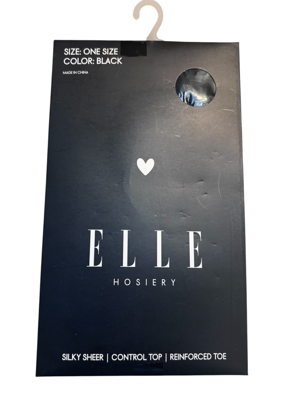 NEW Elle Pantyhose S/M/L Black Silky Sheer Control Top - Reinforced Toe One Size